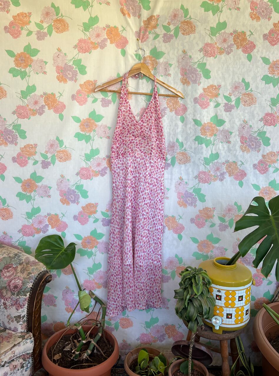 2000's Pink Flower Dress