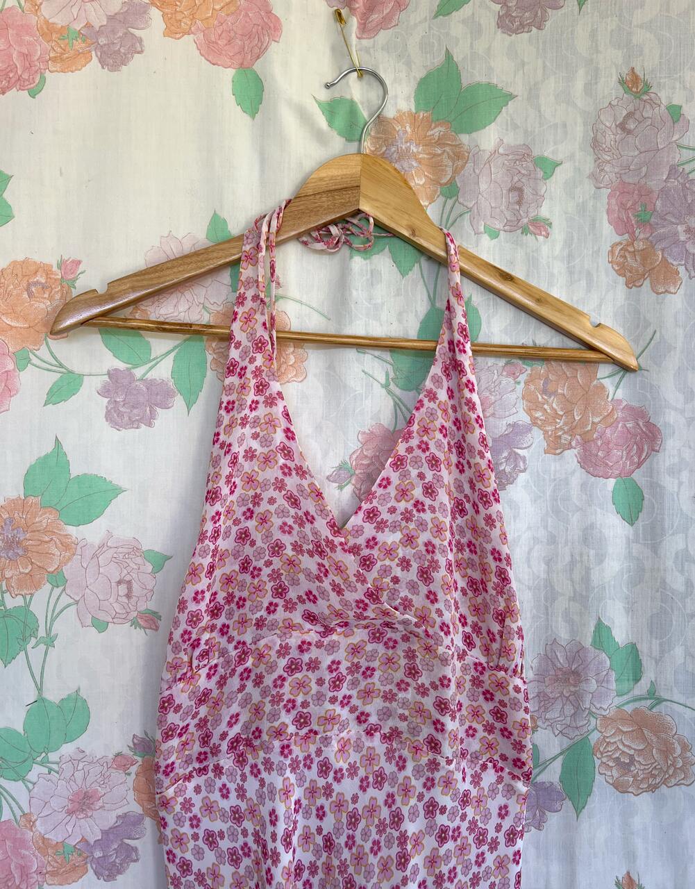 2000's Pink Flower Dress