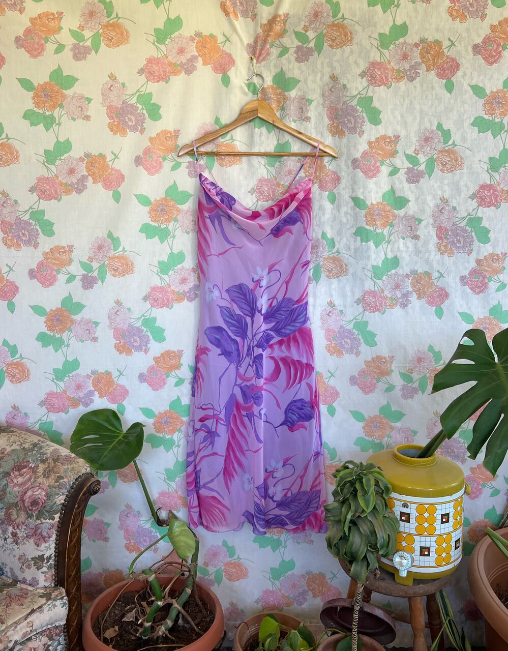 2000's Purple Swirl Dress