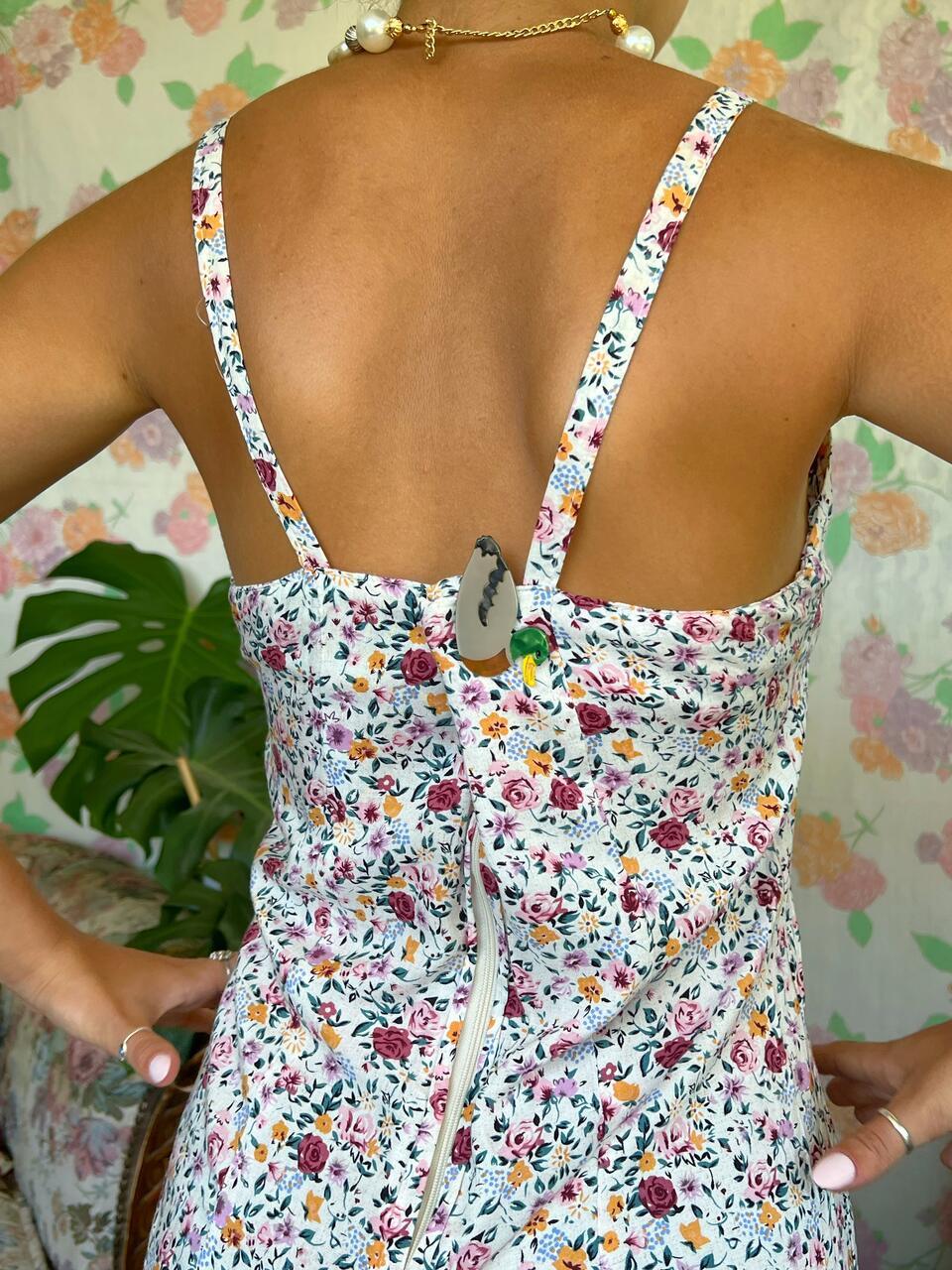 Floral Viscose Short Jumpsuit