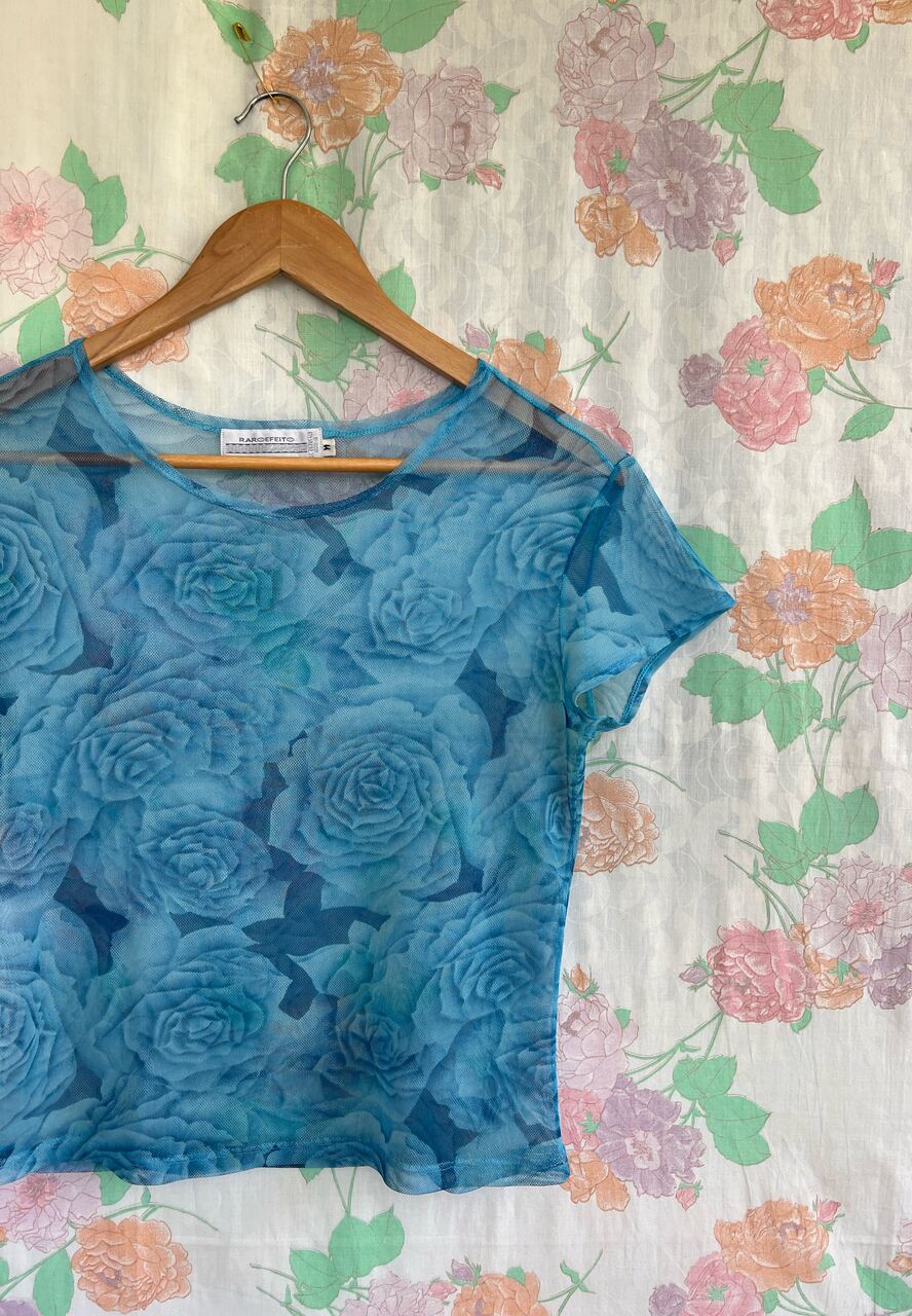 90's Blue Rose Top