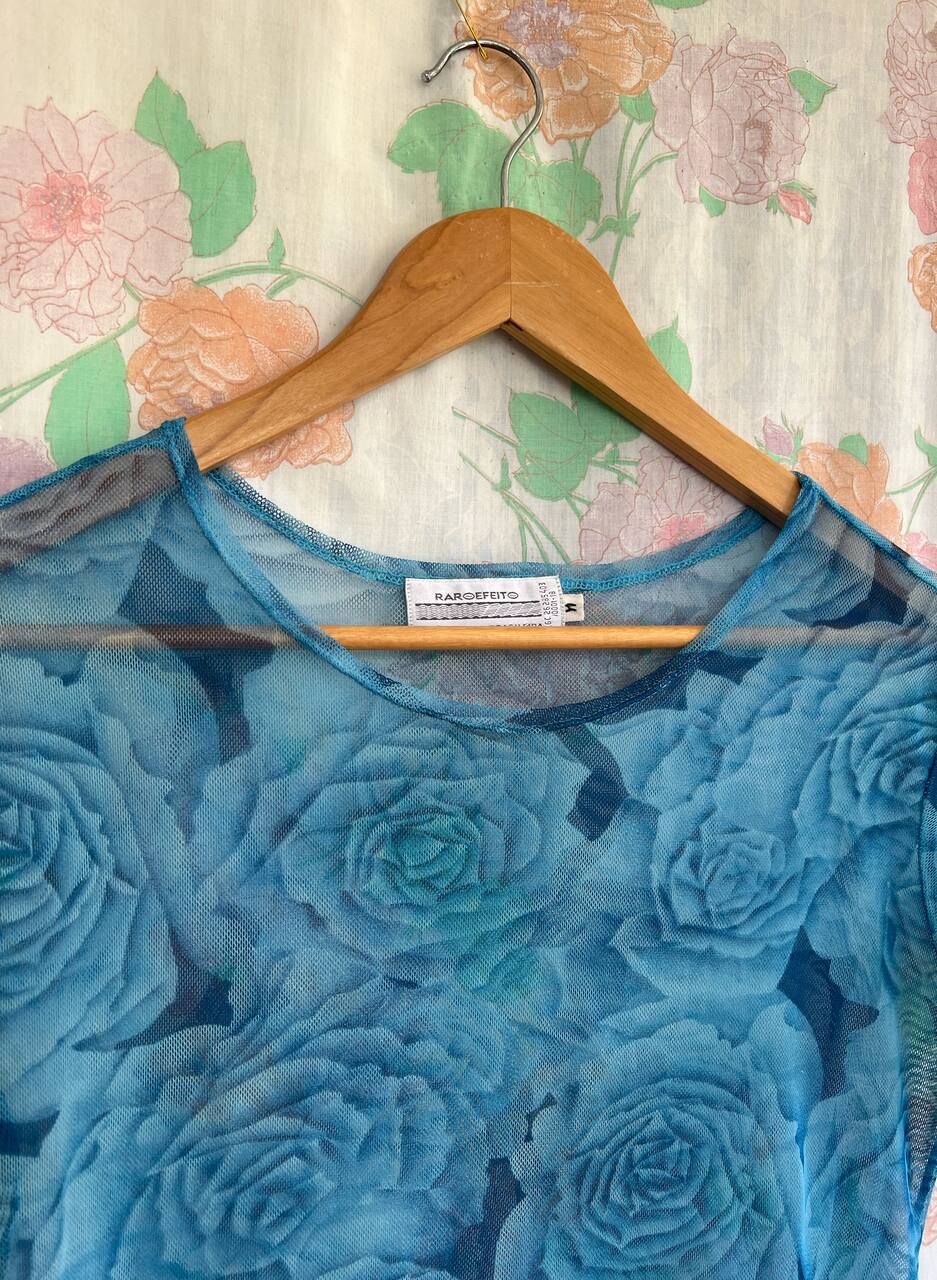 90's Blue Rose Top