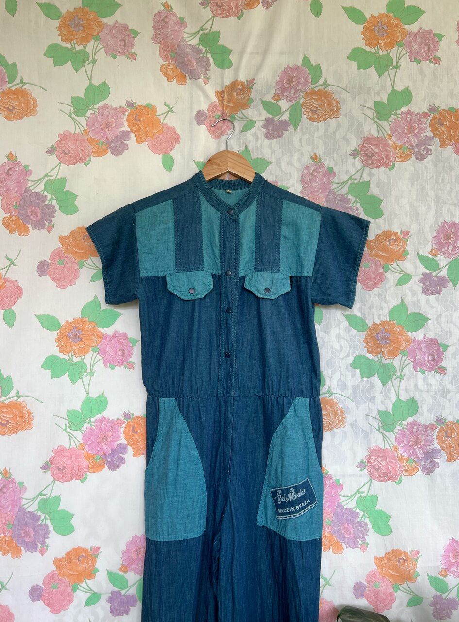 Unique 80's Blue Jumpsuit