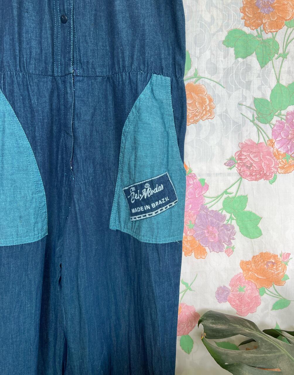 Unique 80's Blue Jumpsuit
