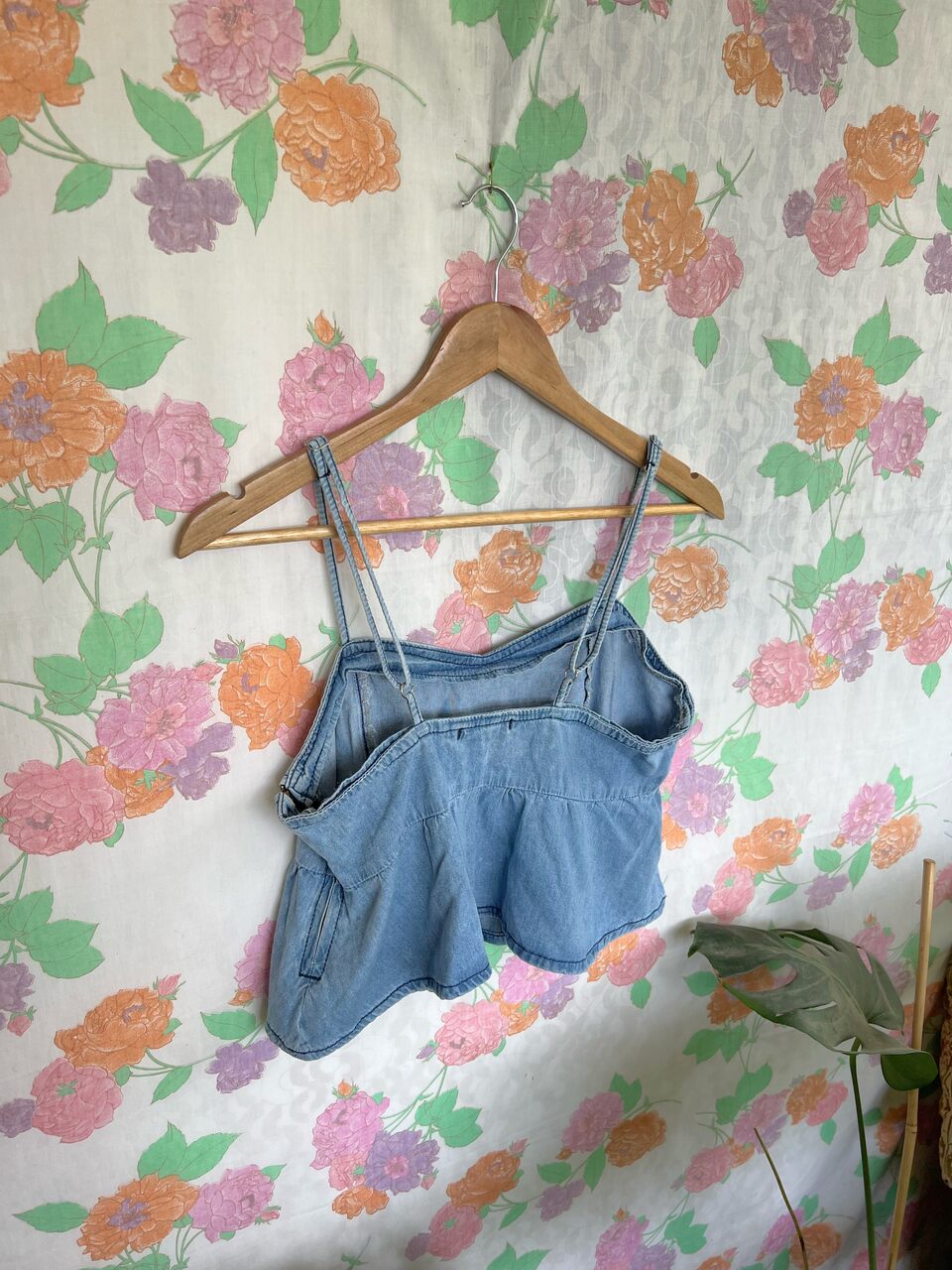 90's Denim Sleeveless Cropped Top