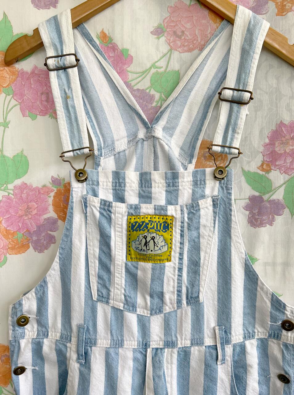 Vintage Striped Patch Jumpsuit