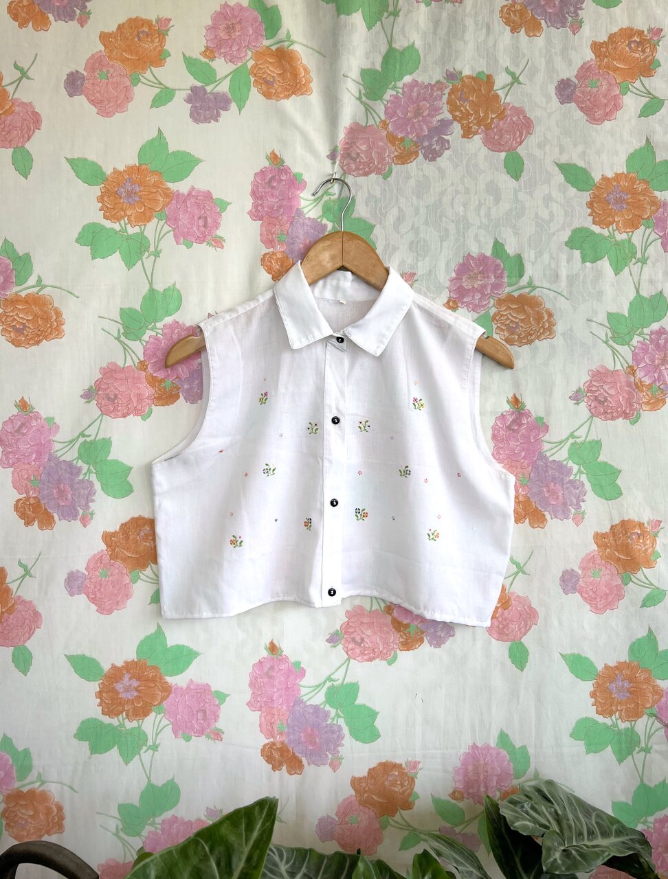 Vintage Collar Cropped Top