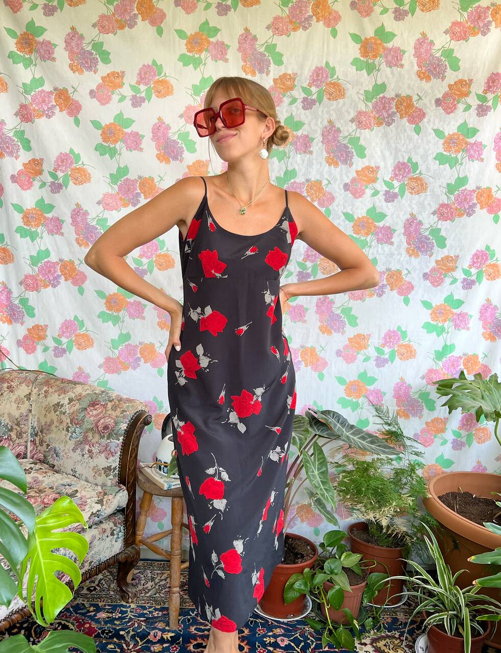 90's Roses Slip Dress