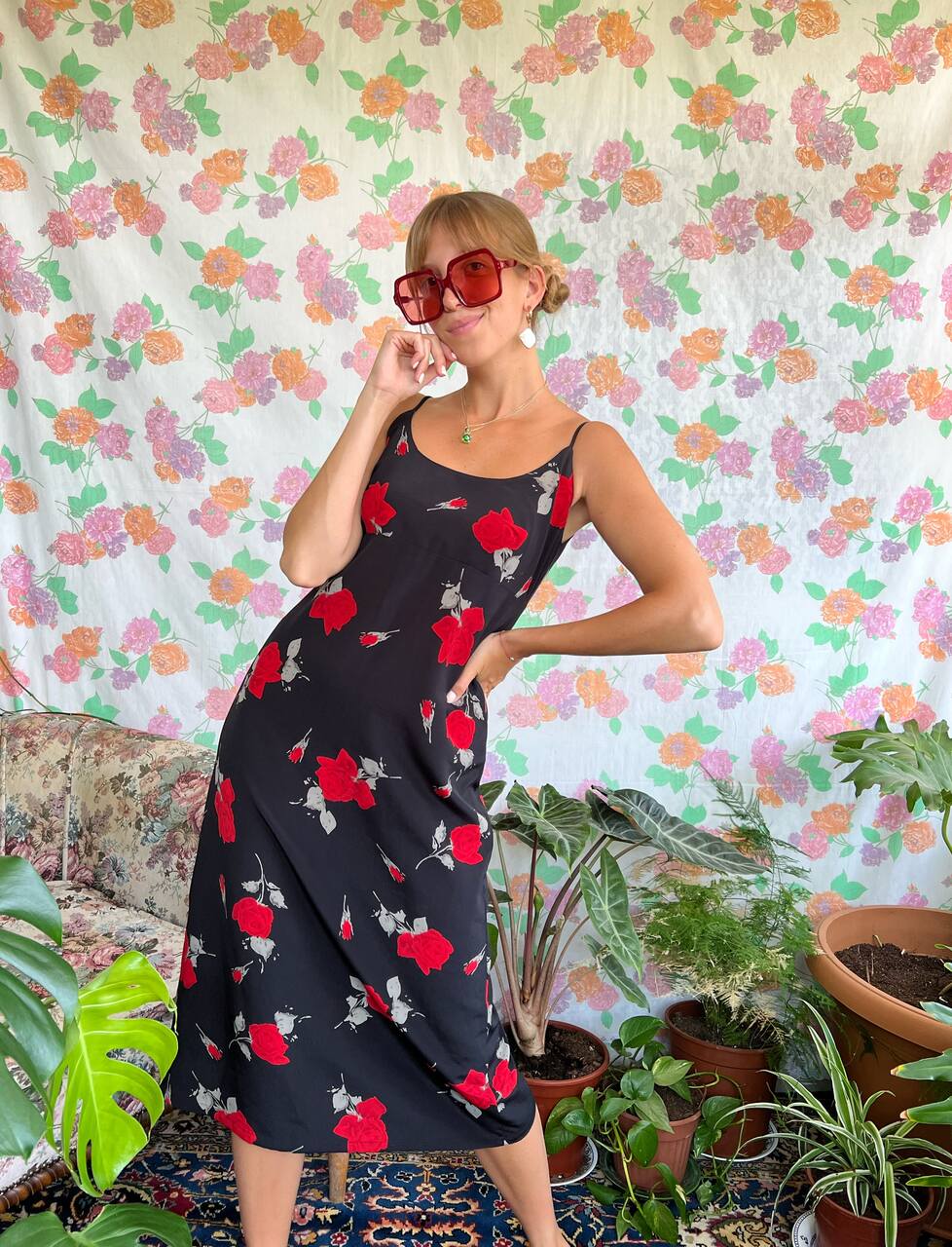 90's Roses Slip Dress