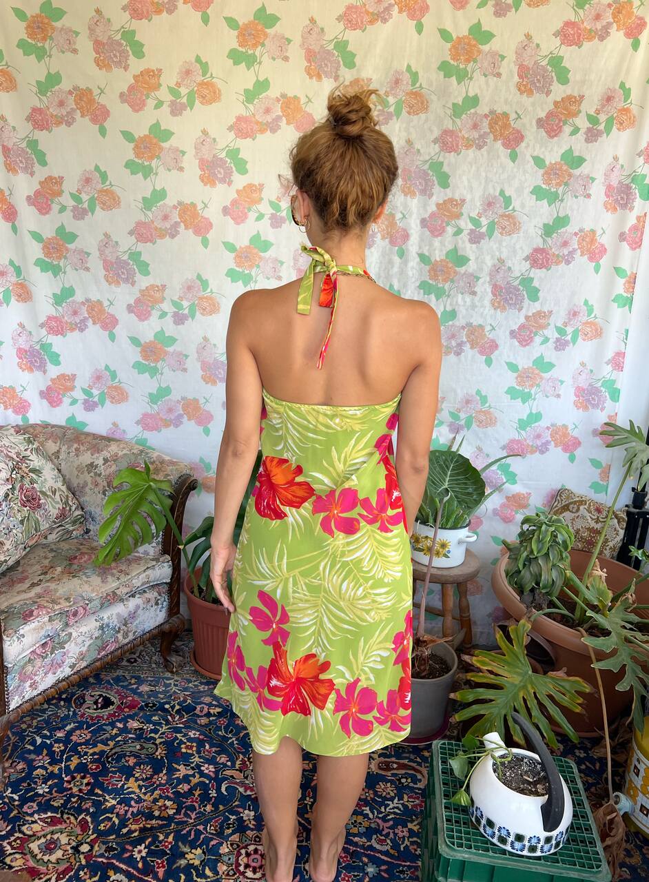 Y2K Tropical Printed Dress