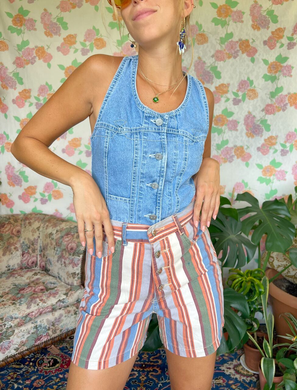 80’s Striped GeoGeo Shorts