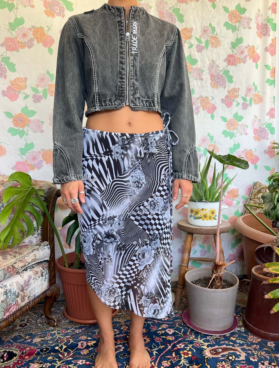90's Illusion Print Skirt