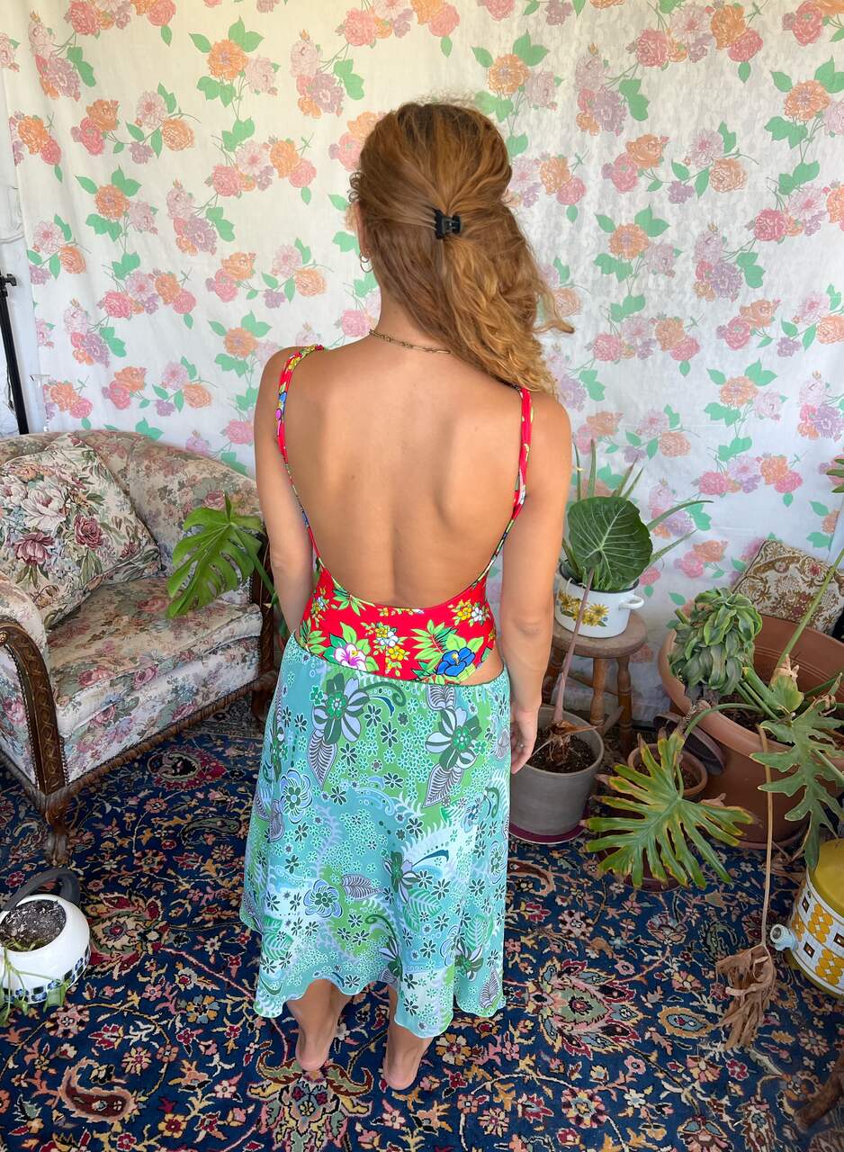90's Insane Floral Skirt