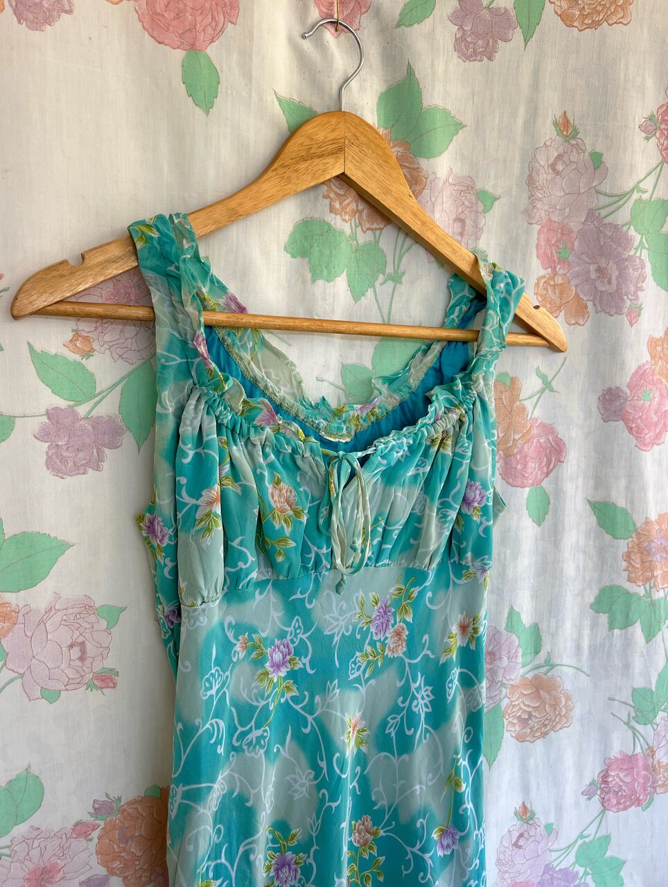 90's Aqua Flower Unique Dress