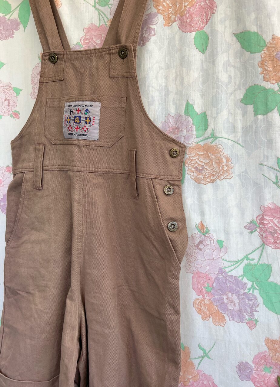 90's Brown Dungaree Romper