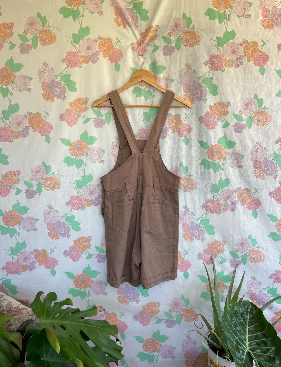 90's Brown Dungaree Romper
