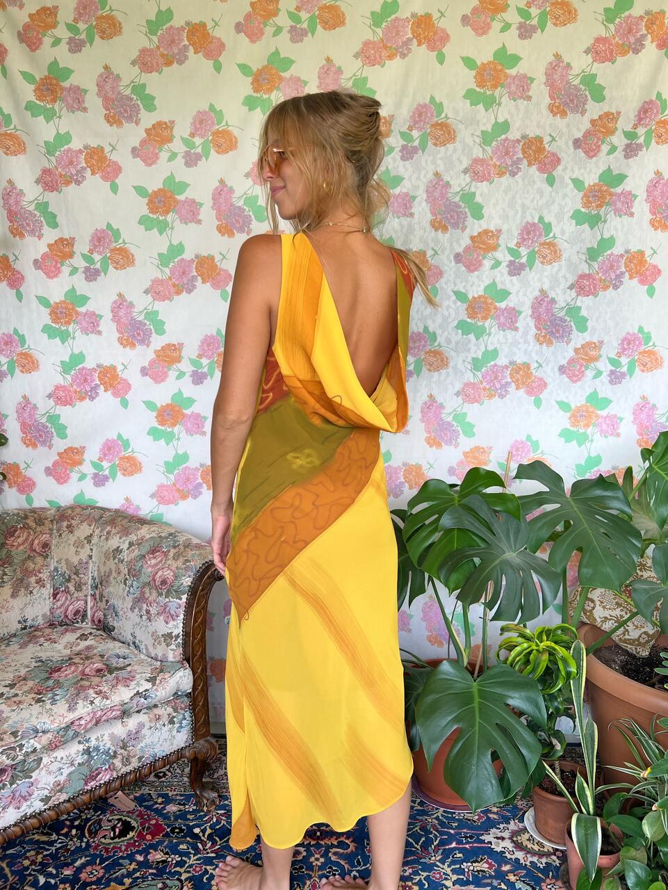 Unique Caramel 90's Dress