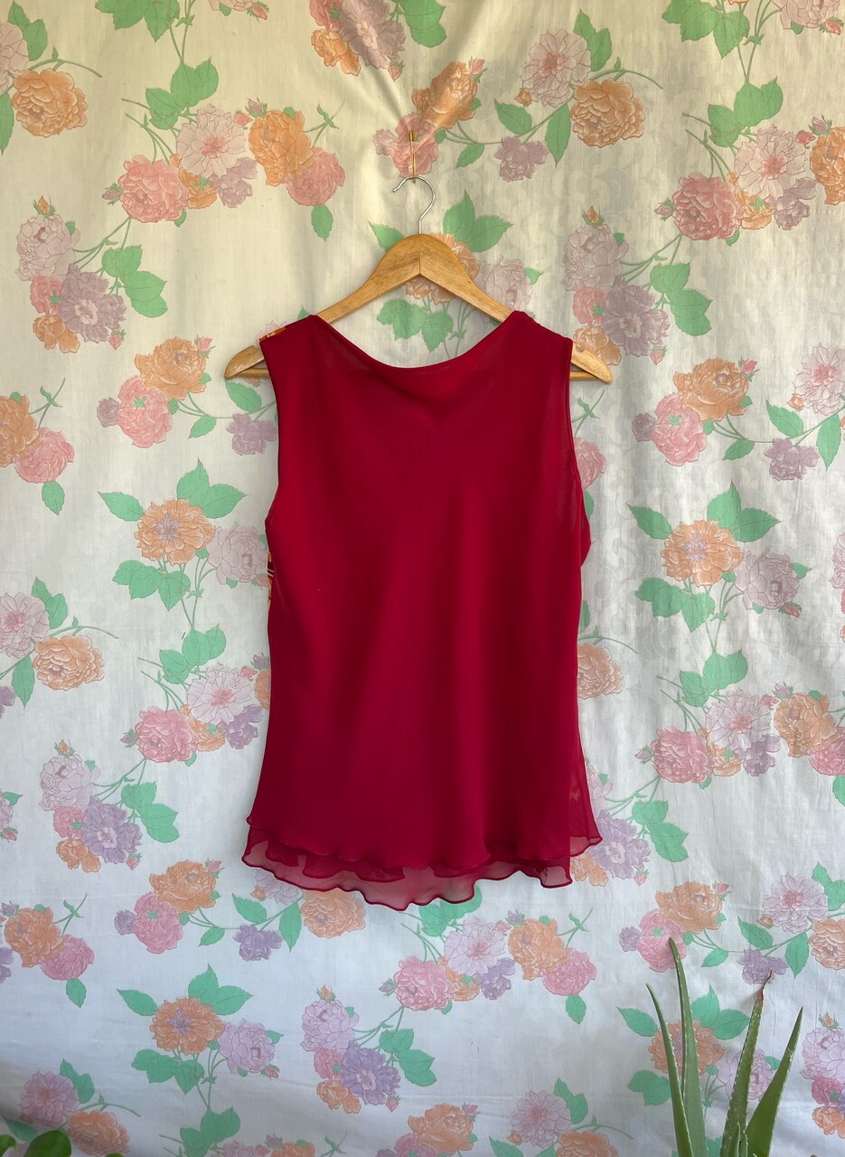 90's Marsala Printed Tank Top