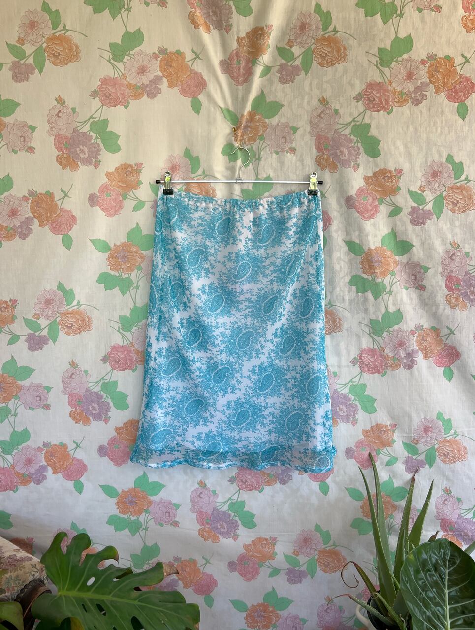 Y2K Blue Floral Skirt