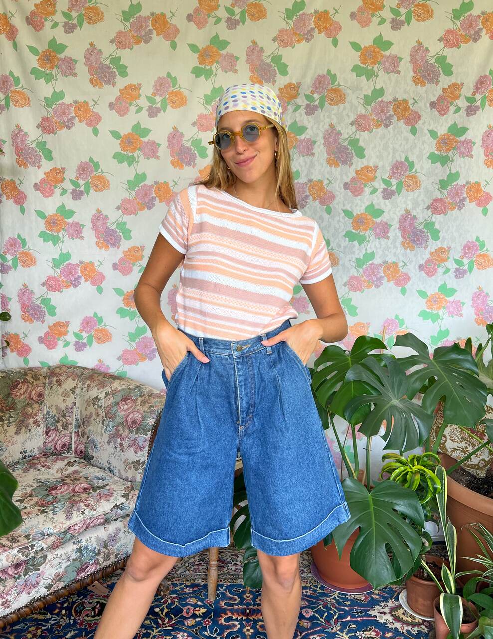 90's Striped Tricot Top