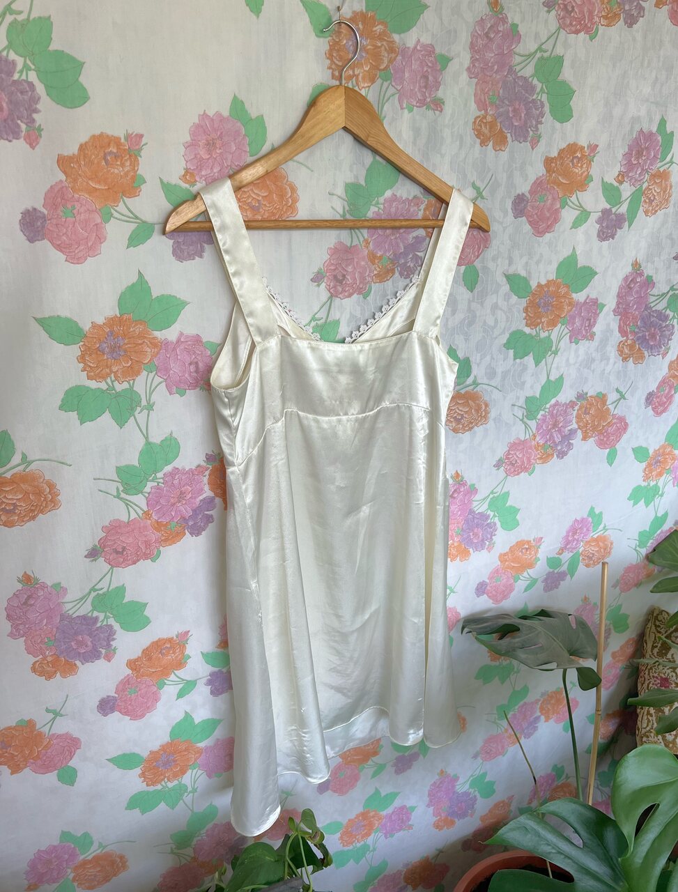 White Satin Short Slip Dress
