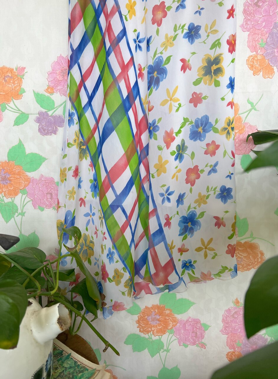 90's Mix of Prints Slip Dress