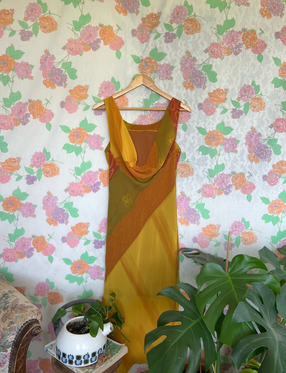 Unique Caramel 90's Dress
