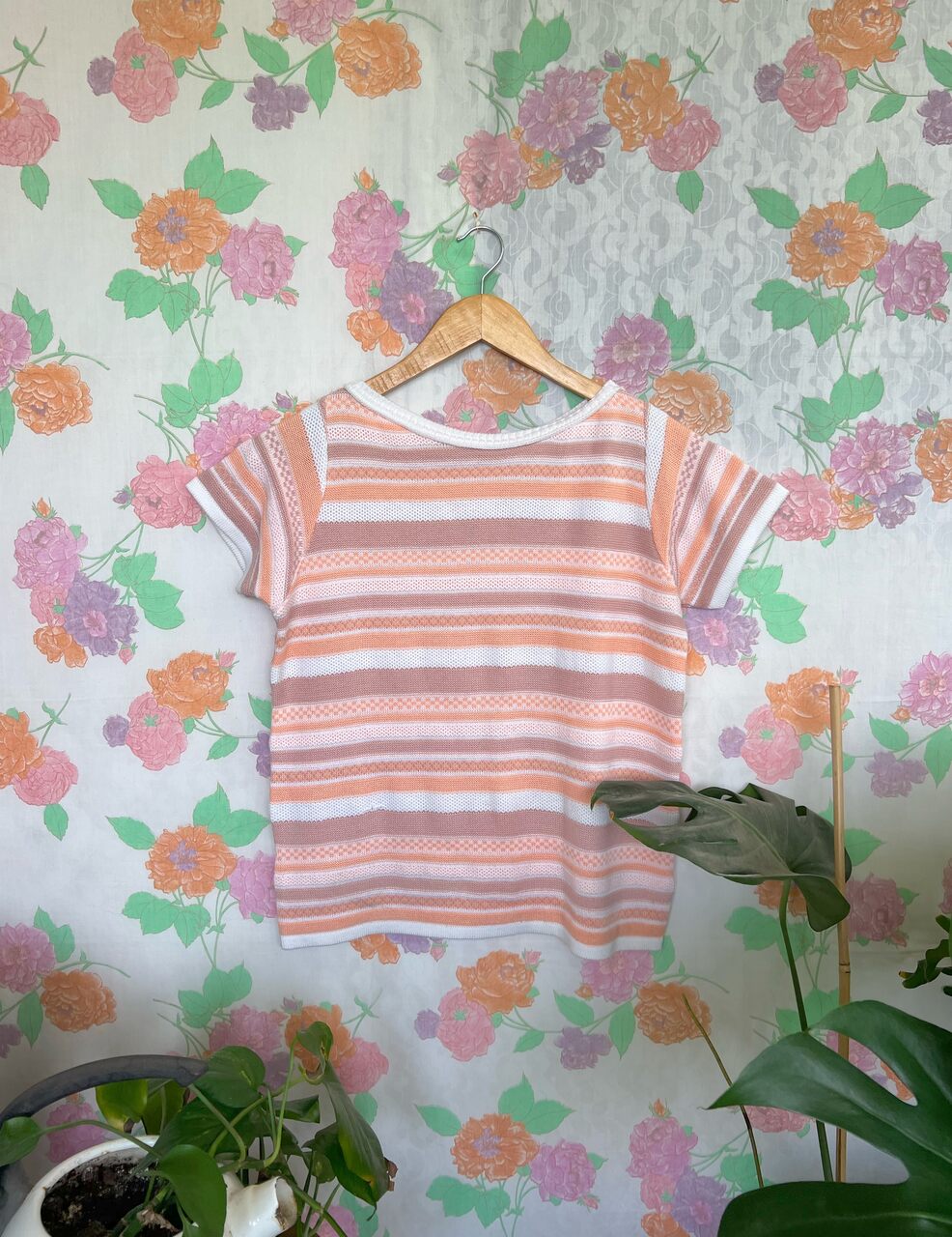 90's Striped Tricot Top