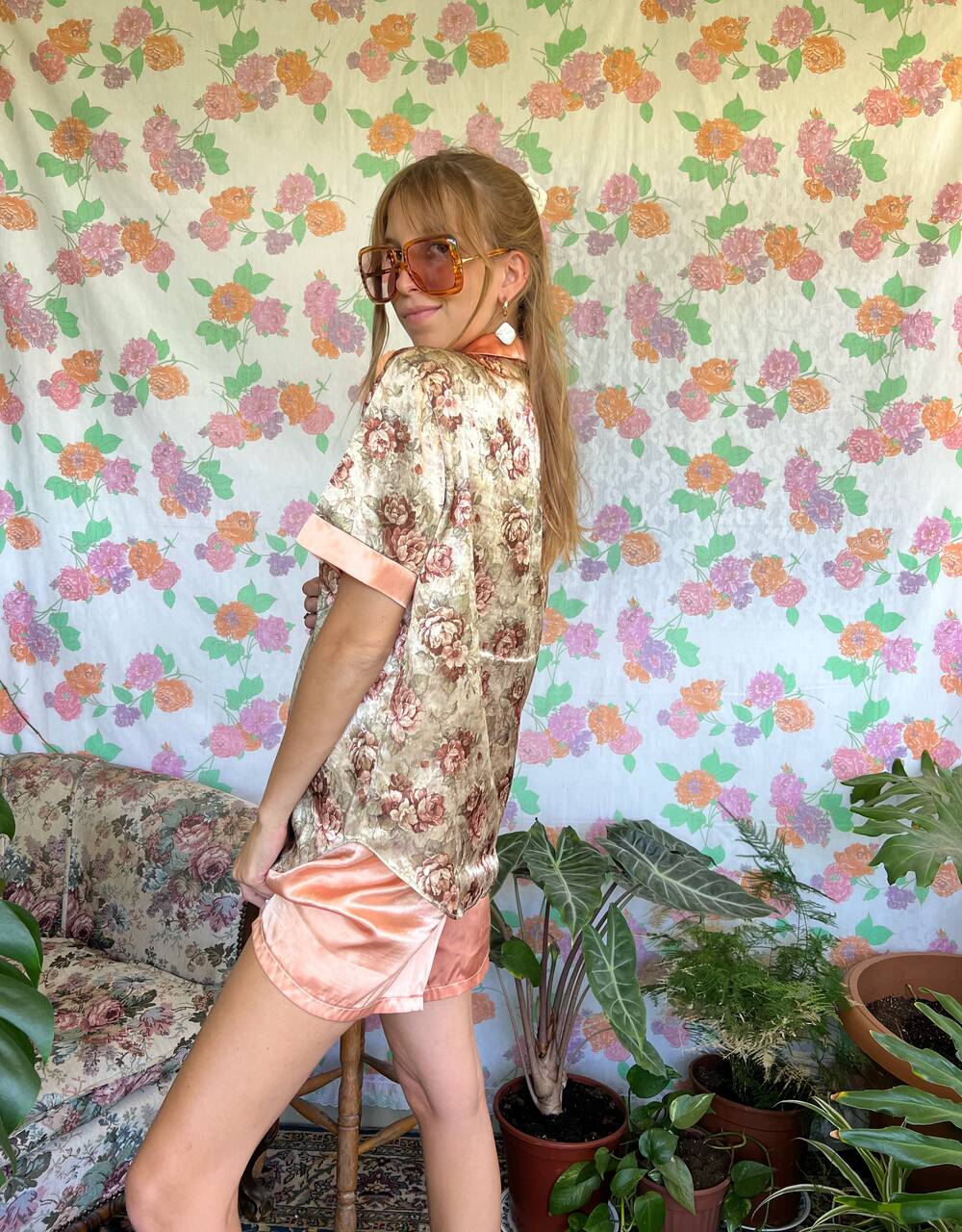 Vintage Flowery Pijama Shirt