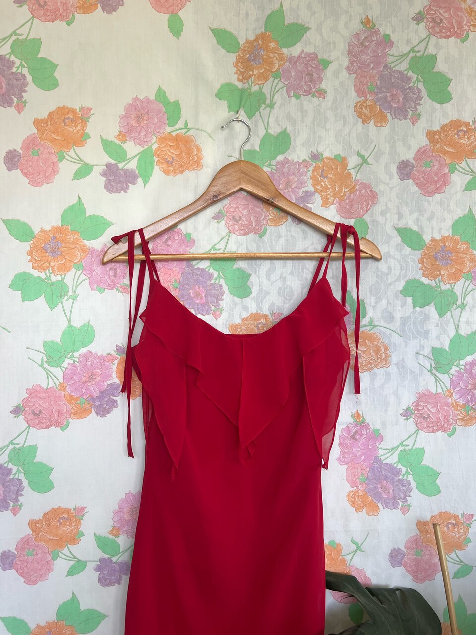 90's Detailed Red Dress