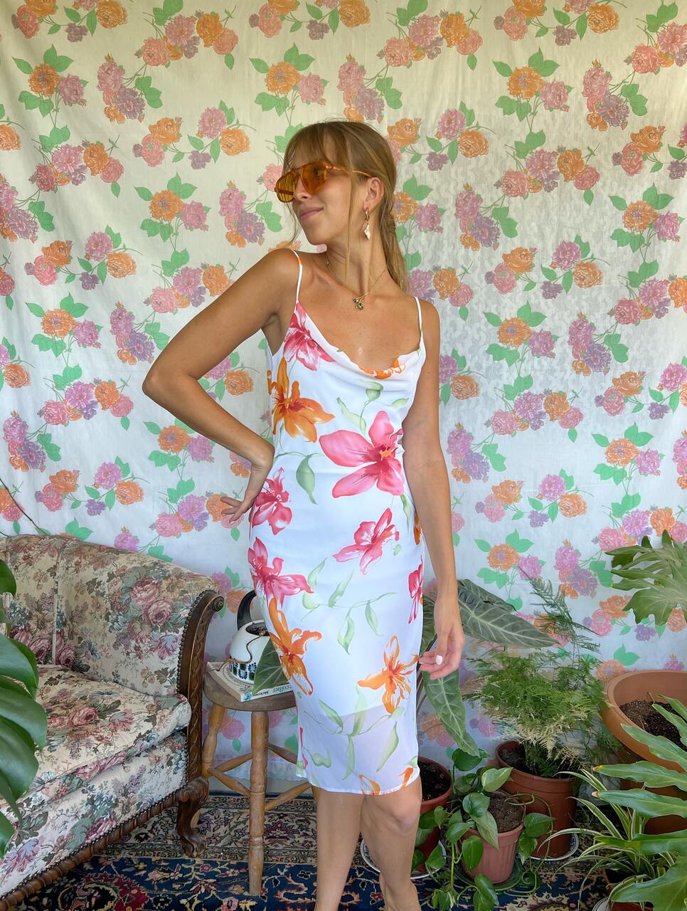 Midi Floral 90's Slip Dress