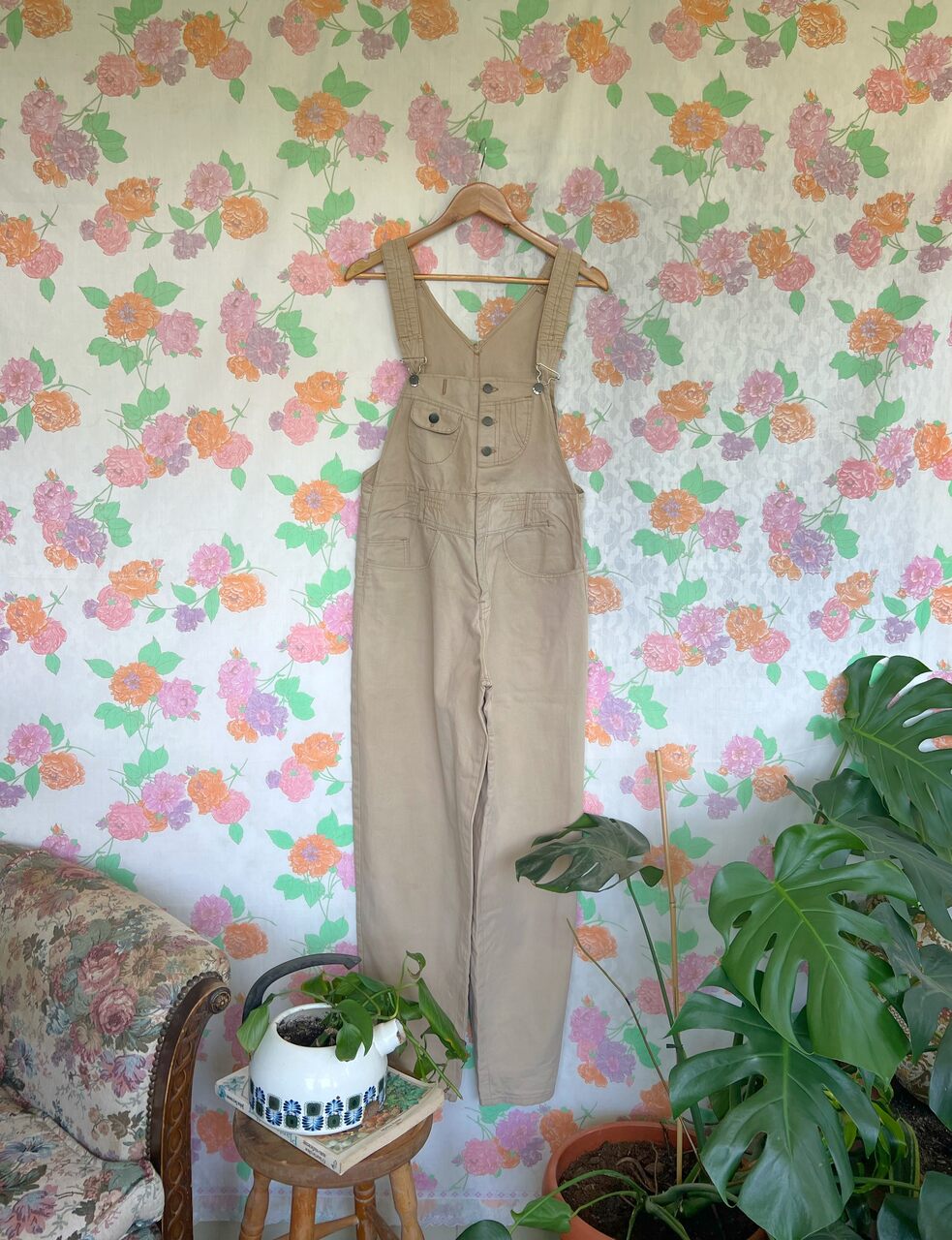80's Cream Vintage Jumpsuit