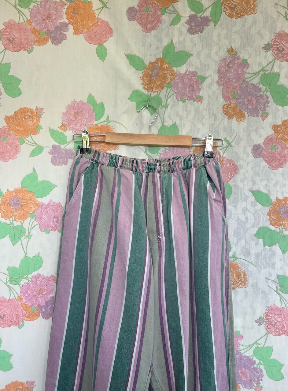 Fun Pastel 90's Striped Pants