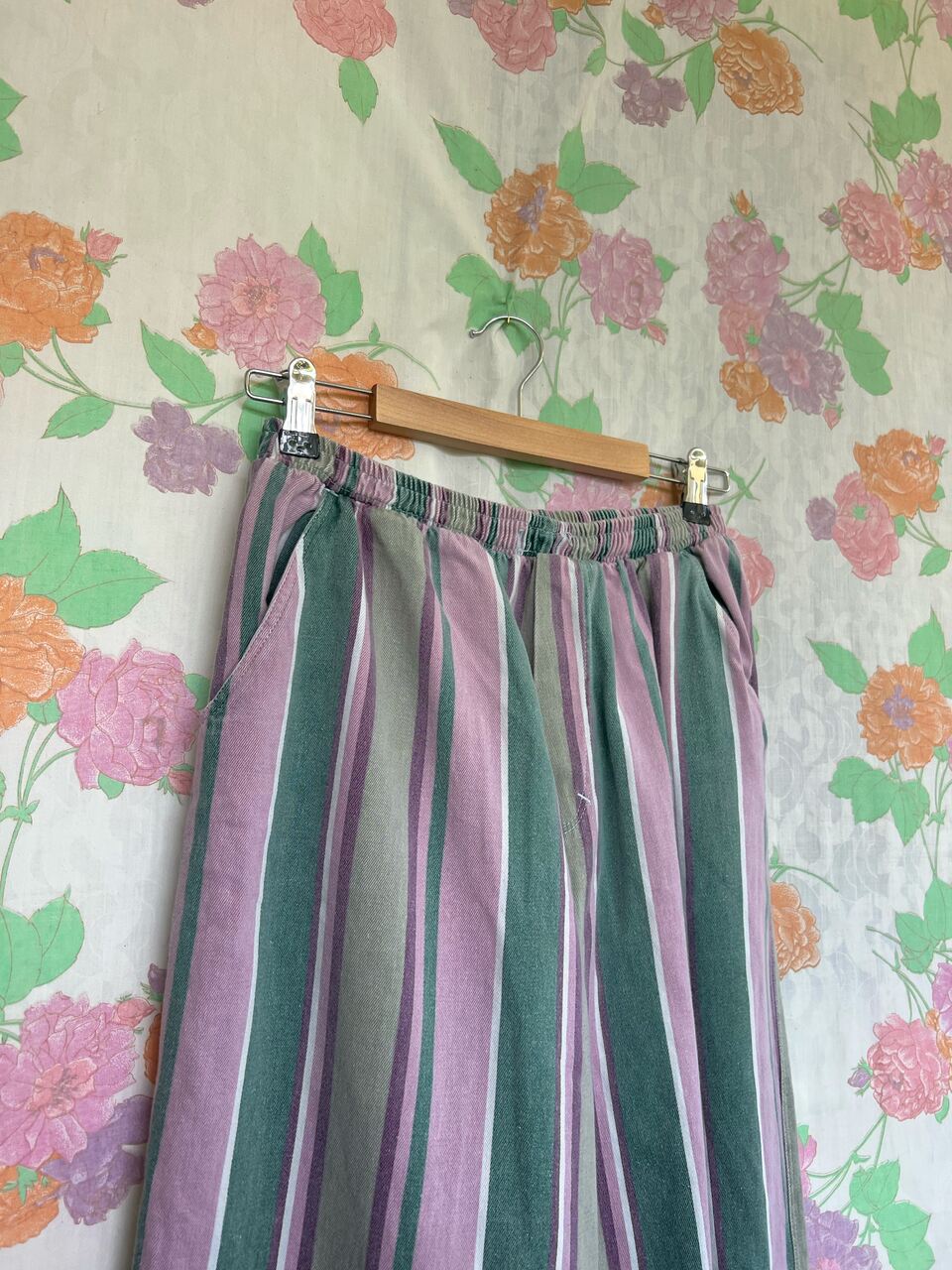 Fun Pastel 90's Striped Pants