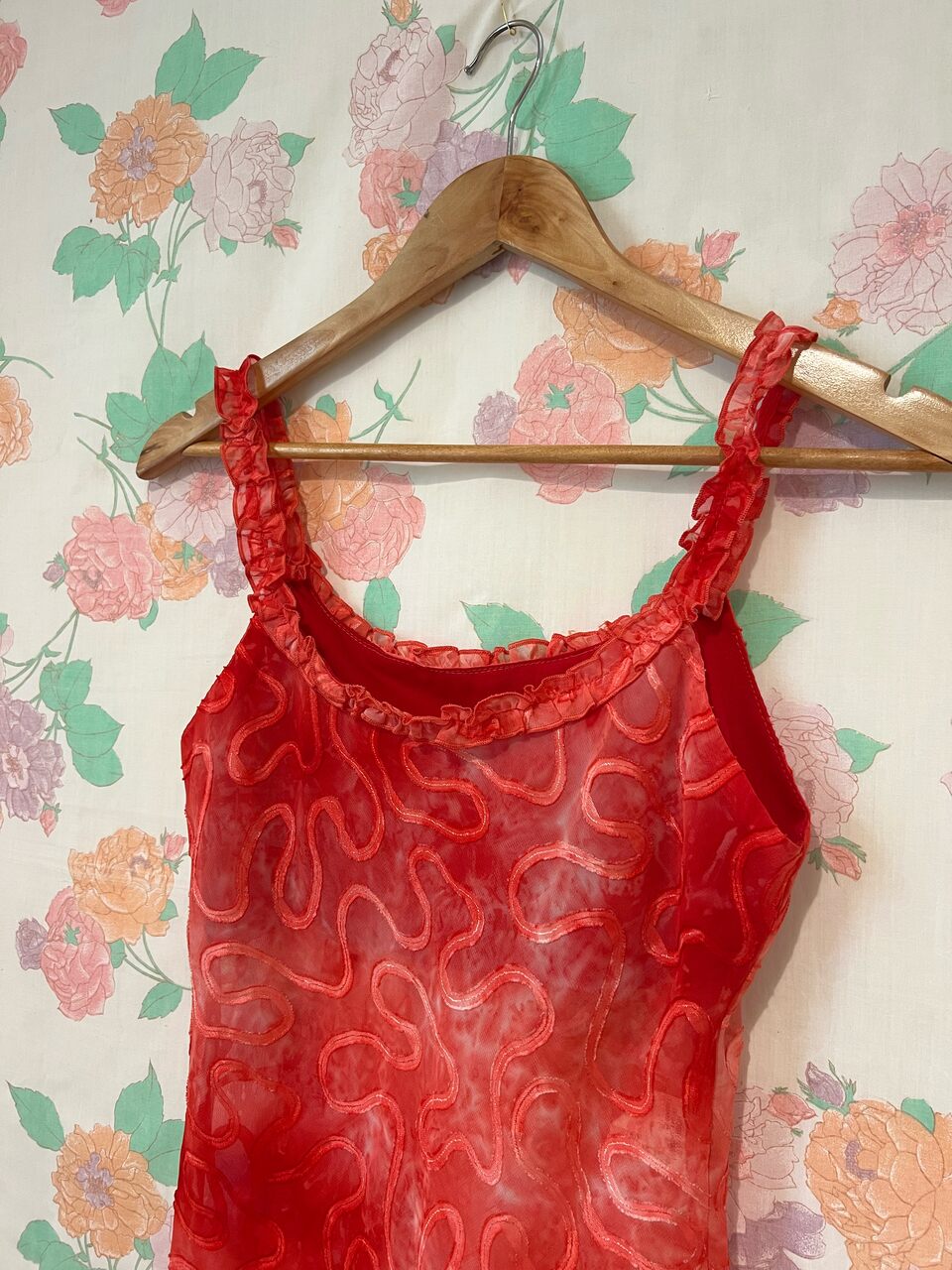 90's Red Sheer Tank Top