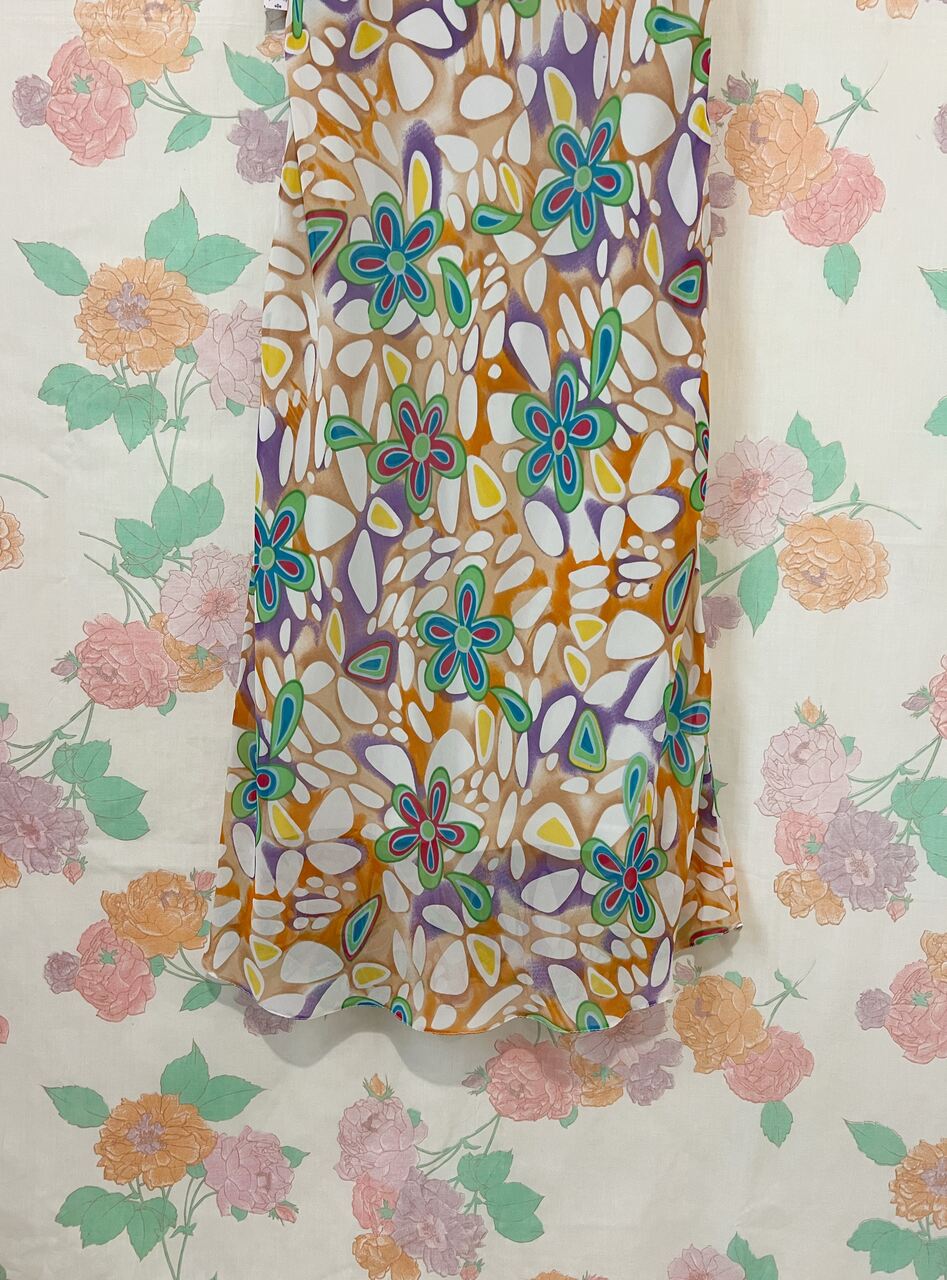 90's Colorful Printed Dress