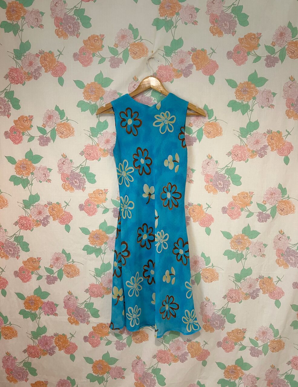 90's Blue Floral Slip Dress
