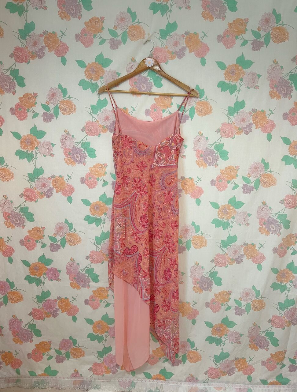 90's Pink Paisley Slip Dress