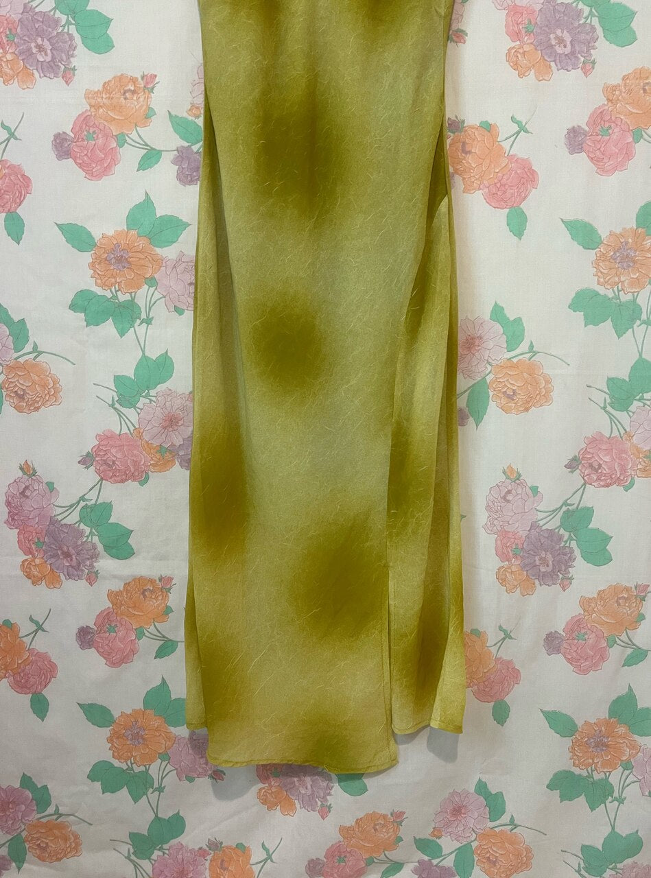 90's Lime Green Textured Dress