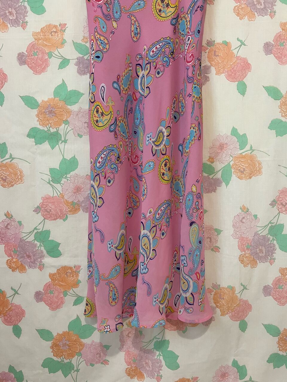 90's Pink Paisley Slip Dress