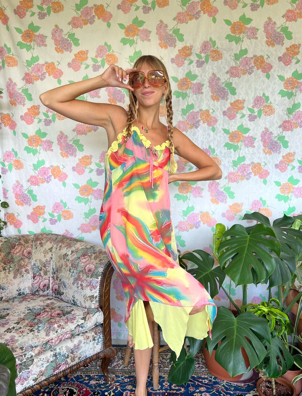 90's Special Detailed Slip Dress
