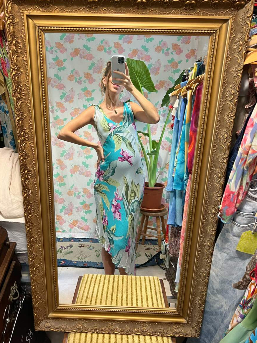 90’s Tropical Asymmetric Dress