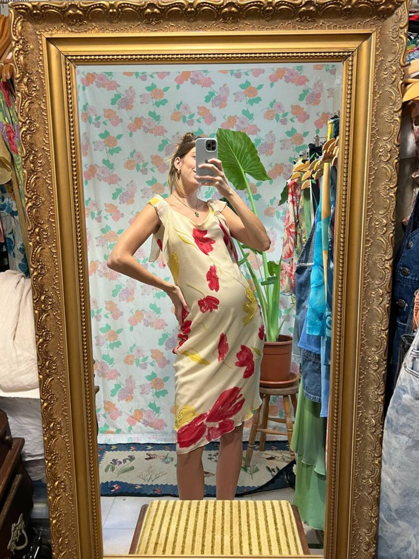 90’s Iconic Daisy Cream Dress