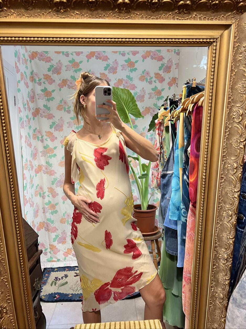 90’s Iconic Daisy Cream Dress