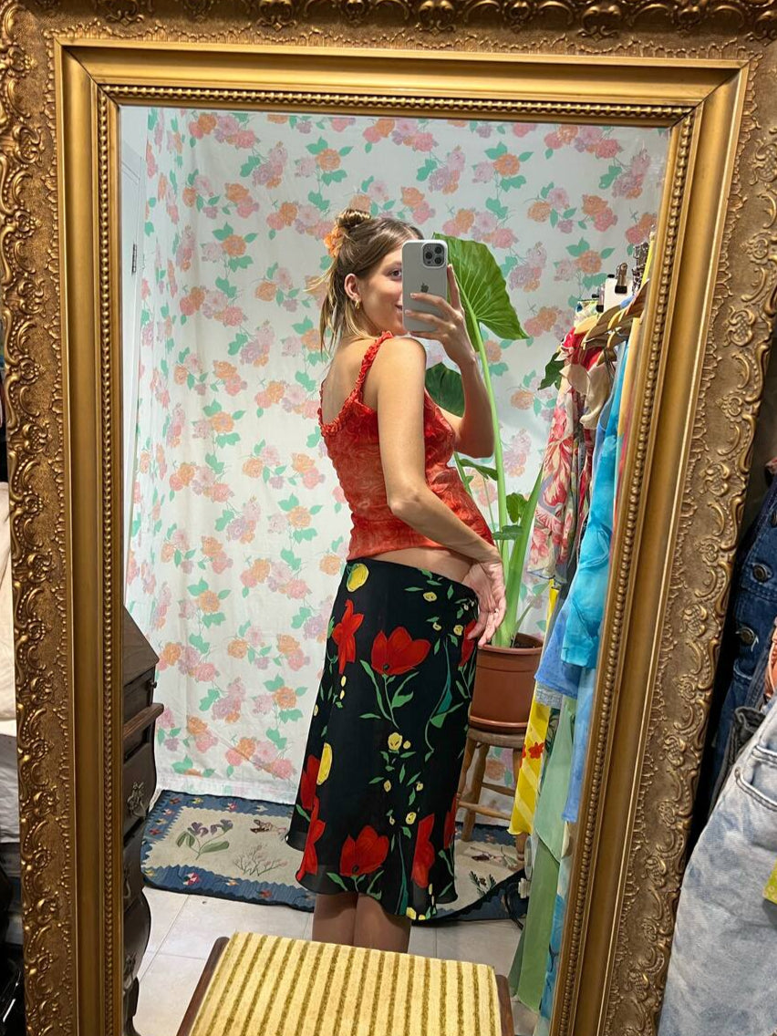 90's Red Sheer Tank Top