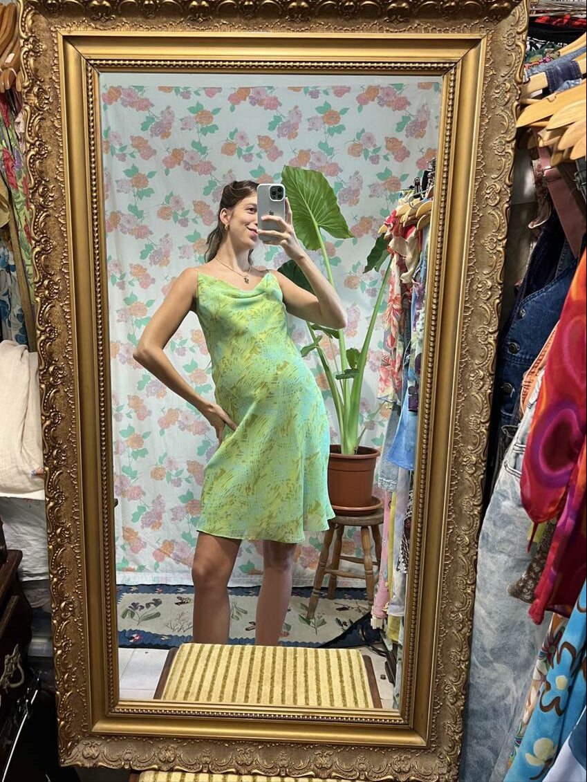 90’s Green Slip Dress
