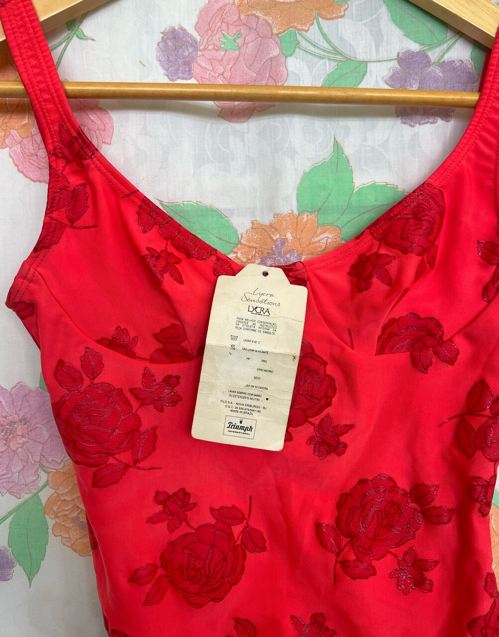 95' Roses Deadstock Vintage Swimsuit - with the tag!
