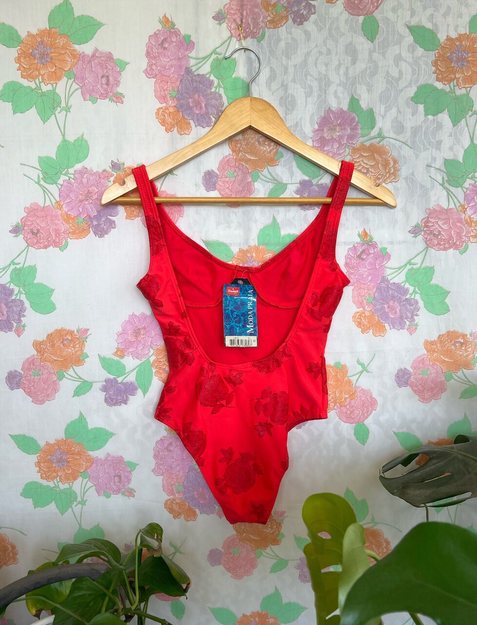 95' Roses Deadstock Vintage Swimsuit - with the tag!