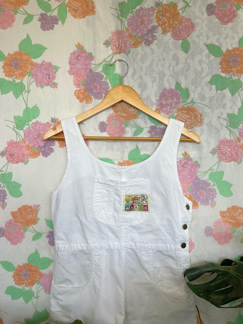 White Short Vintage Jumpsuit