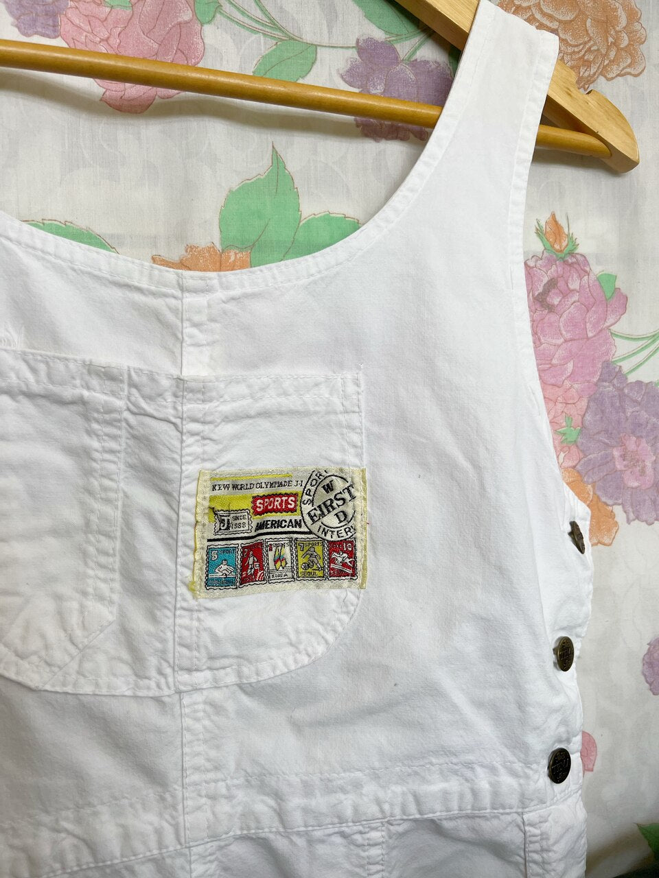 White Short Vintage Jumpsuit